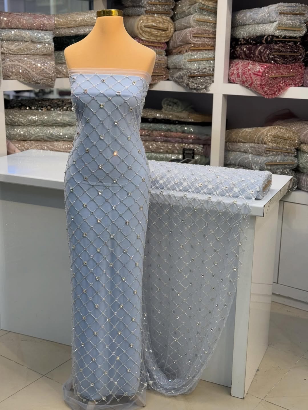 پارچه کریستالی سنگ کاری رنگبندی
